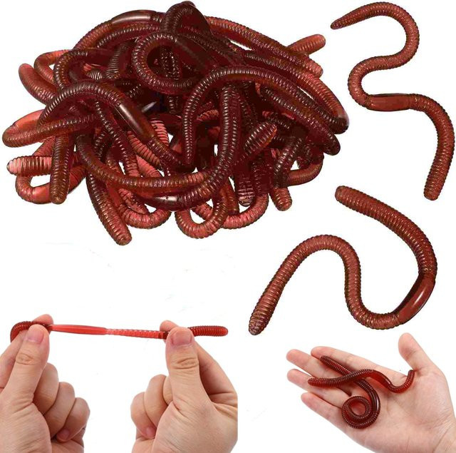 Meade Simulierte Insekten Regenwürmer, 10-teiliges Set, Gummi Spielzeug - Bild 1