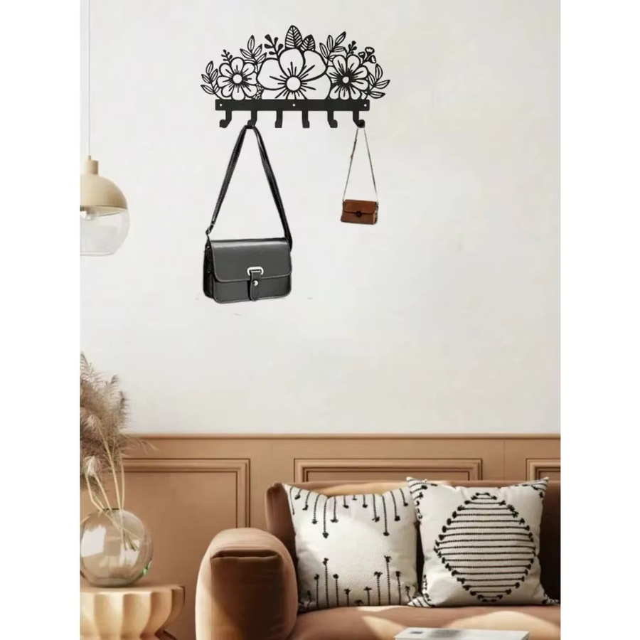 CIFBUY Wand-Pflanzenhaken aus schwarzem Metall für Blumen und Blumentöpfe - Bild 2