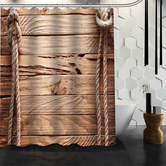 Baifenbai Home Furnishing Duschvorhang Der alte Wald aus wasserdichtem Polyester in Armee Grün und Braun, B/H: 180 x 200 cm - Bild 1