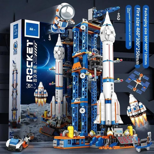 Binchi Keji Travel Weltraumraketenmodell Bausteine, Weltraum, ab 6 Jahren - Bild 1