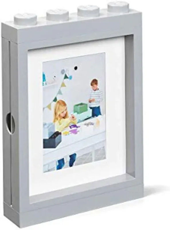 Lego Fotorahmen aus Kunststoff in Grau für die Wandmontage, B/H: 26,8 x 19,3 cm - Bild 1