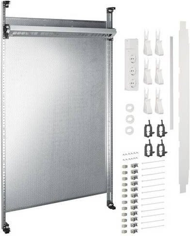 Hager UF221NW Multimedia Komplettfeld universZ in Silber mit 2 Feldern und 12x Patchmodul RJ45 für Ethernet/LAN, Breite: 900 mm - Bild 1