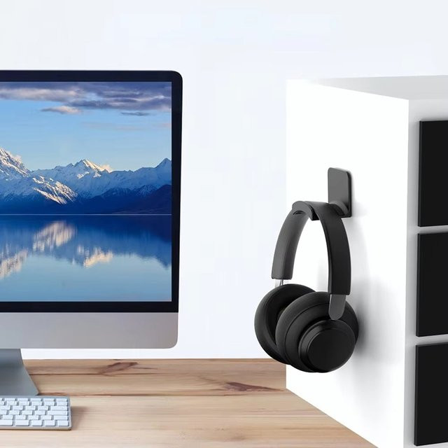 SEamopar Universelle Kopfhörerhalterung aus Kunststoff, selbstklebender Wandhalter für Headsets und Gaming-Kopfhörer, Farben: Weiß oder Schwarz - Bild 1