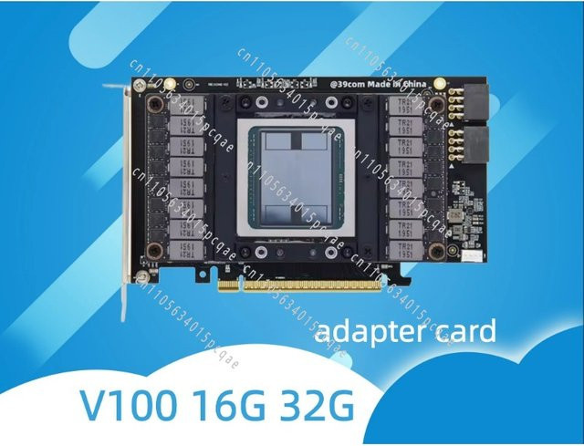 Nvidia V100 SXM2 PCIe x16 Adapterkarte für AI NVLink GPU-Nutzung, Schwarz - Bild 1