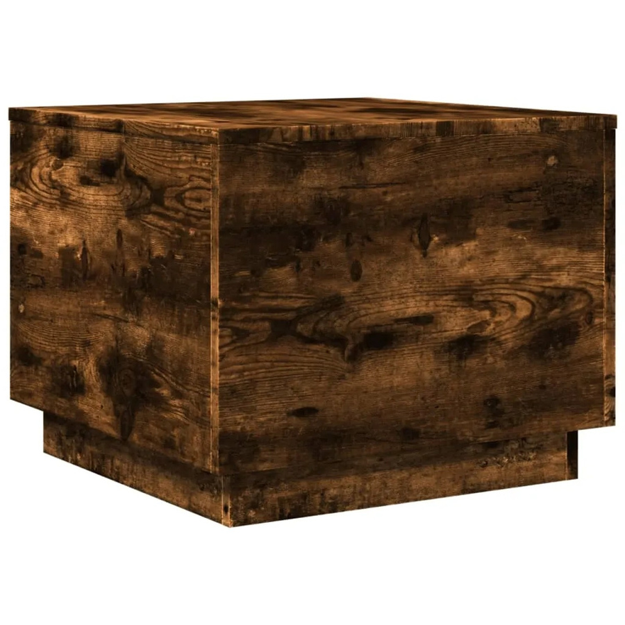 vidaXL Couchtisch mit LED-Leuchten in Räuchereiche, modern und quadratisch, B/T/H: 50 x 50 x 40 cm - Bild 2