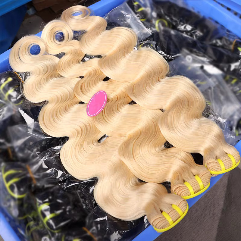 GDYLuxury Blonde Body Wave Bundles, 613, 100% Vietnamesisches Echthaar - Bild 5