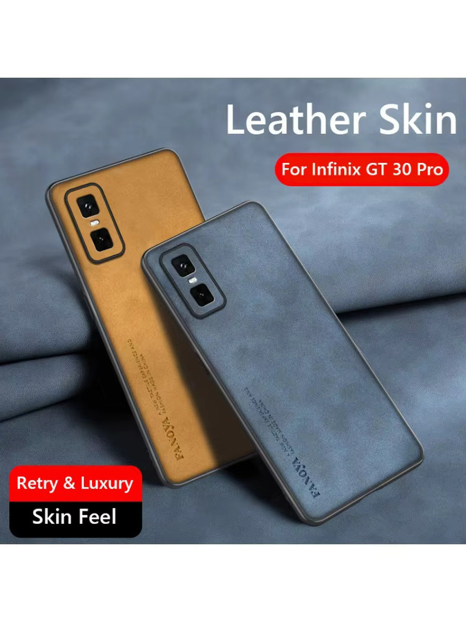 Infinix Schutzhülle für Infinix GT 30 Pro 5G in Blau mit Retro Leder-Optik und stoßfestem Silikon-Design - Bild 4