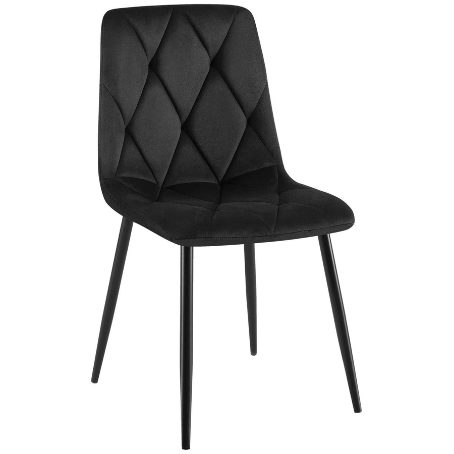 DELUKE Esszimmerstuhl DOFAR in Schwarz mit Samtbezug und Steppmuster, B/T/H: 45 x 55 x 85 cm - Bild 2