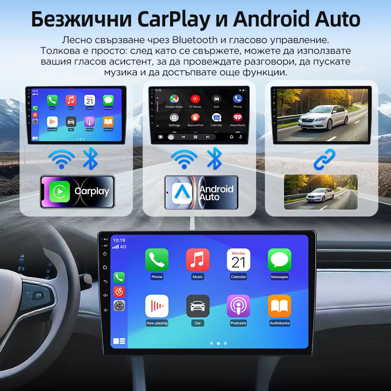 Junsun 8-Kern Kabelloses Carplay Android Auto Autoradio für Toyota Avensis T27 2008-2015 in Schwarz mit 4G WiFi GPS-Navigation und DAB+ FM DSP - Bild 3
