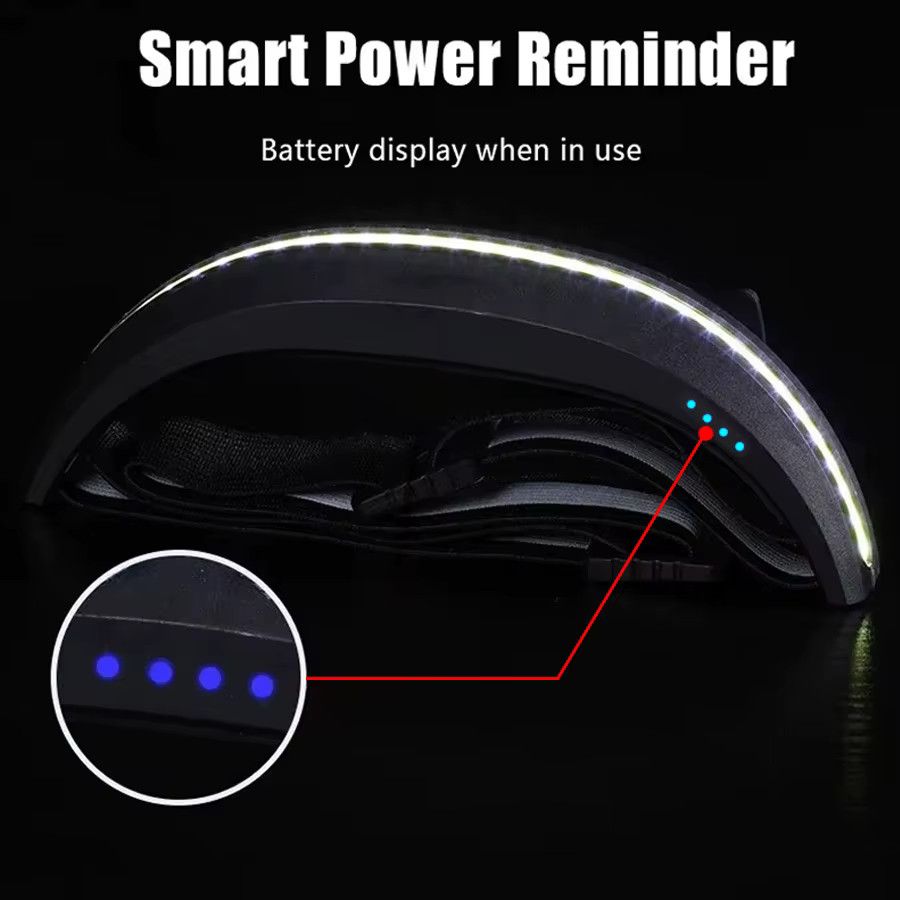 ZHIYU Stirnlampe mit superhellem LED-Scheinwerfer, wiederaufladbar über USB und rotem Notfalllicht für Outdoor, Camping und Angeln - Bild 4