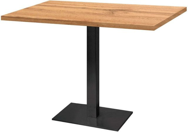 RestooTab Tisch Milan rechteckig mit Eiche-Platte und schwarzem Gestell, B/T/H: 120 x 70 x 75 cm - Bild 1