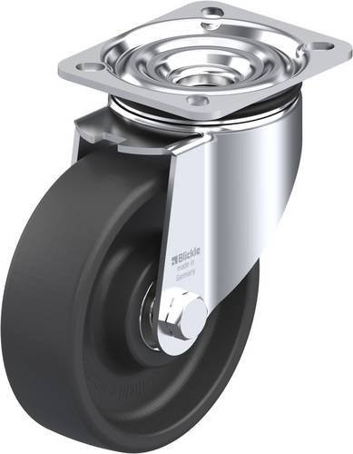 Blickle LIK-POHI 125HK-1 Lenkrolle in Grau mit Stahlplatte und 125 mm Rad-Durchmesser für eine Tragfähigkeit von max. 350 kg - Bild 1