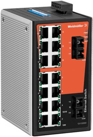 Weidmüller Industrial Ethernet Switch IE-SW-VL16-14TX-2SC in Grau mit 100 Mbit/s und Ethernet/LAN - Bild 1