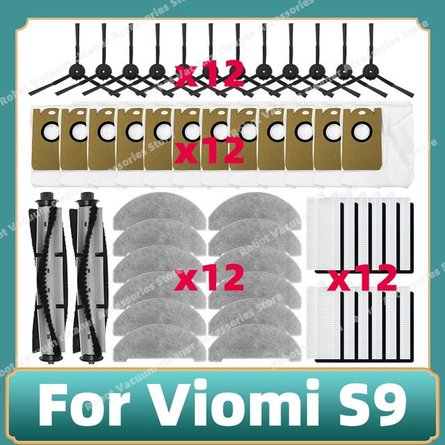 OSSIEAO Zubehör-Set für Viomi S9 mit Seitenbürsten, Mopp-Tüchern, HEPA-Filtern und Staubbeuteln in Multicolor - Bild 1