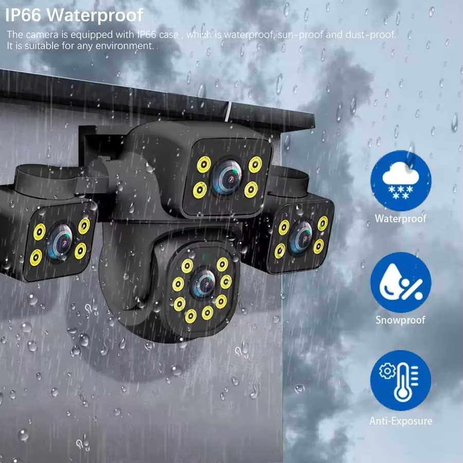 NINIVISION 8K PTZ IP-Kamera für Außenbereich mit Drei-Linsen 15MP, Menschenerkennung, Audio und Farbnachtsicht in Schwarz - Bild 6