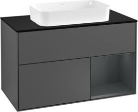 Villeroy & Boch Waschtischunterschrank Finion mit Abdeckplatte, Anthrazit lackiert, B: 100 cm, T: 50,1 cm - Bild 1