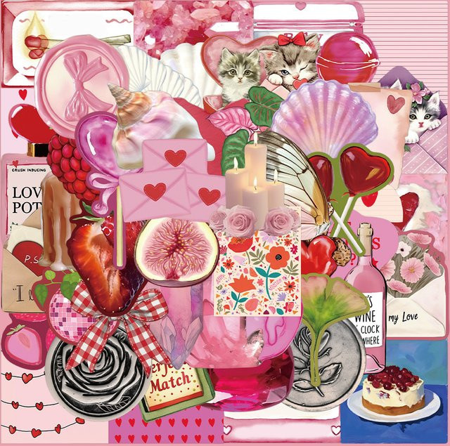 Rspctou Aufkleber, pink, 10-teiliges Set - Bild 1