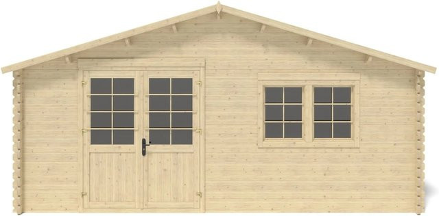 Altanka Gartenhaus Gerätehaus aus Holz mit 30 m2 Grundfläche, B x T: 6 x 5 m, Wandstärke: 40 mm, Modell DOM747 - Bild 1