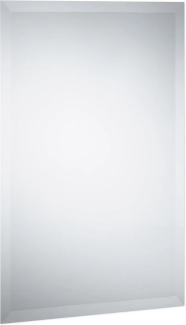 Relaxdays Wandspiegel Glas Facettiert in Silber, Rahmenlos, B: 60 cm, H: 40 cm, T: 0,5 cm - Bild 1