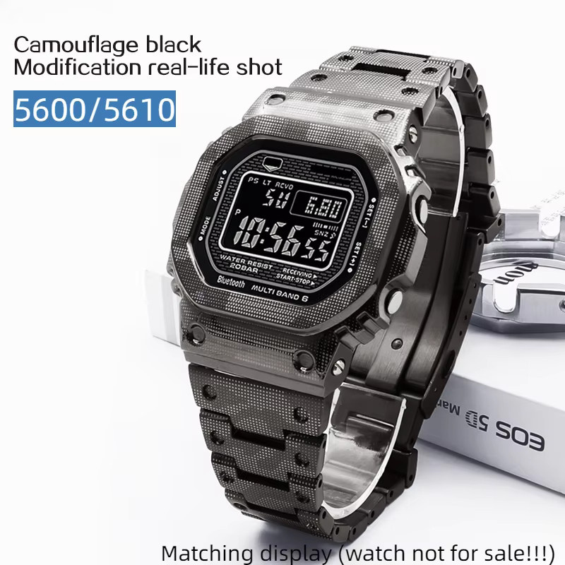 Casio Uhrenarmband Zubehör, Camouflage, Edelstahl, Silber - Bild 1