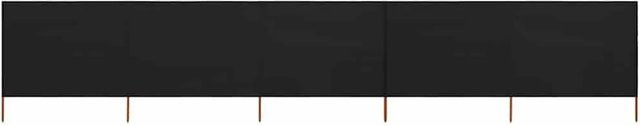 vidaXL 5-teiliges Windschutzgewebe Schwarz B: 600 cm, H: 160 cm - Bild 1