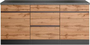 HELD MÖBEL Unterschrank Tampa in Braun und Grau mit Türen und Schubladen, B/H/T: 180 x 86 x 60 cm - Bild 1