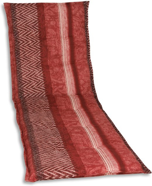 Liegenauflage Zick Zack Streifen von GO-DE Textil in Rot, B/T/H: 190 x 60 x 6 cm - Bild 1