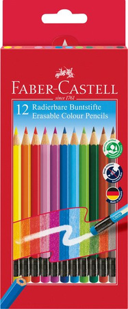 Faber Castell Classic Colours radierbare Buntstifte im Kartonetui, Multicolor