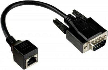 Good Connections Adapterkabel RJ45 Buchse auf RS232 seriell D-SUB 9-Pol Stecker 1:1 in Schwarz, Länge: 0,1 m - Bild 1