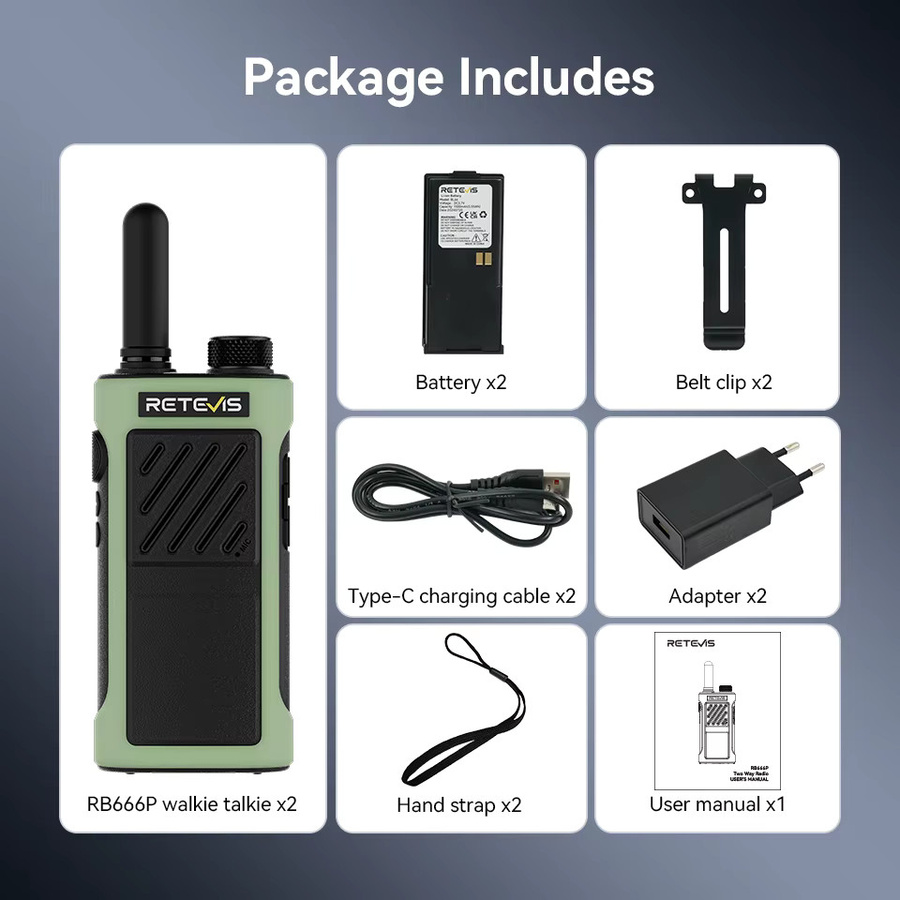 Retevis RB666P Walkie Talkie mit 3-Gang-Schnellladung professionelles Zwei-Wege-Funkgerät - Bild 6
