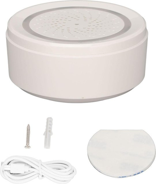 OutsideWorld Drahtlose Smart Home Sirene mit Ton und Licht, 90dB, 2,4 GHz WLAN Einbruchmeldeanlage, Grau - Bild 1