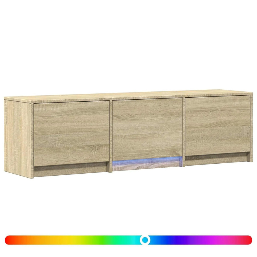 vidaXL Fernsehschrank mit LED in Sonoma-Eiche, modern, B/T/H: 140 x 40 x 40 cm - Bild 2