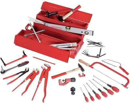 Rothenberger Azubi Werkzeug-Set 19166, 50-teiliger Werkzeugkasten in Rot aus Stahl - Bild 1