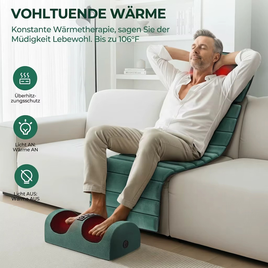 HIMOUTA Shiatsu Ganzkörper-Massagematte mit abnehmbarem Massagekissen zur Schmerzlinderung für Rücken, Nacken und Beine in Grün - Bild 3