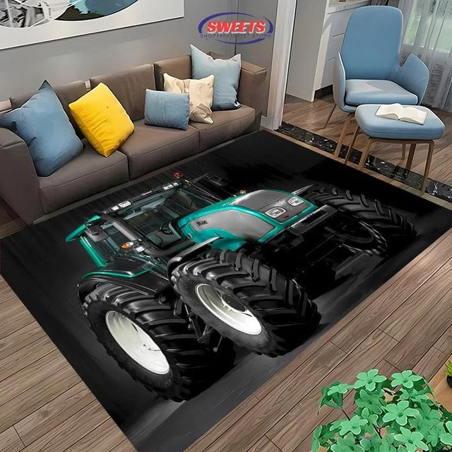 AISILK MOON Teppich mit Traktor-Muster, rutschfest und maschinengewebt, Mehrfarbig, B: 120 cm, T: 100 cm - Bild 1