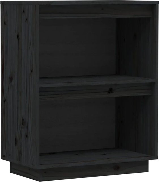 vidaXL Beistellschrank aus Kiefer-Massivholz in Schwarz, rustikaler Schrank für Wohnzimmer, Schlafzimmer oder Büro, B/T/H: 60 x 34 x 75 cm - Bild 1