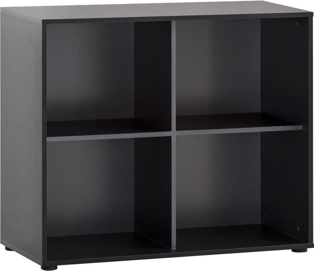 PROREGAL Aktenregal Raven Large mit 4 Fächern in Eiche-dunkel und Schwarz, H x B x T: 84 x 100 x 41 cm - Bild 1