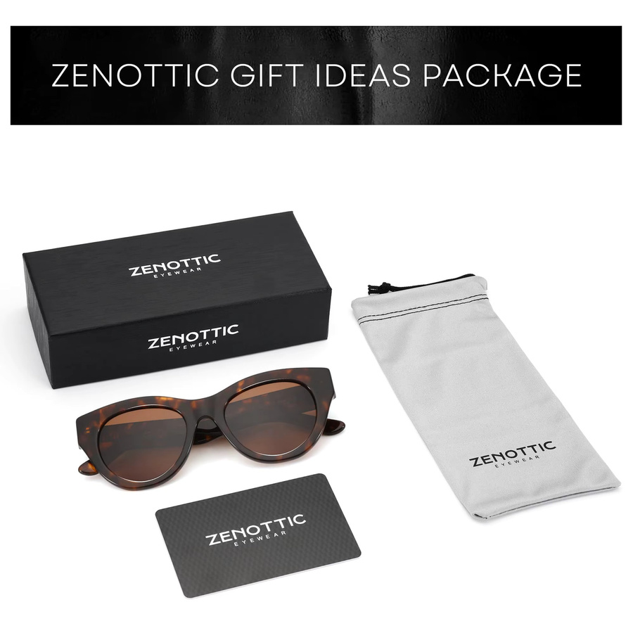 ZENOTTIC Sonnenbrille, Vollrand, Acetat, braun, Damen - Bild 5