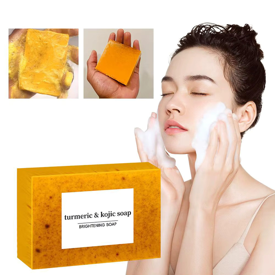 Kurkuma-Handseife mit Kojisäure, Gesicht und Körper, 100g - Bild 2