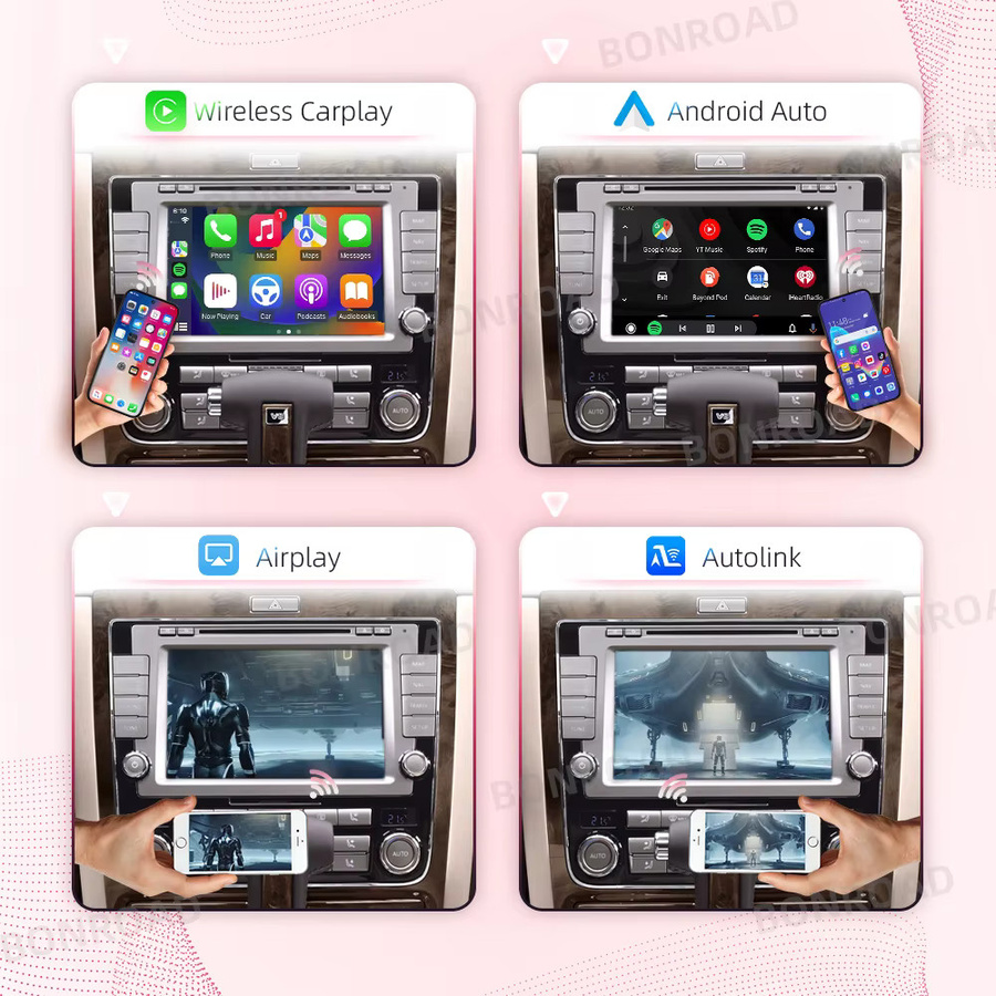 BONROAD Wireless CarPlay und Android Auto Interface Decoder Box in Schwarz mit GPS und Bluetooth für Volkswagen Magotan Tiguan Golf 6 Passat RNS510 Serie - Bild 3