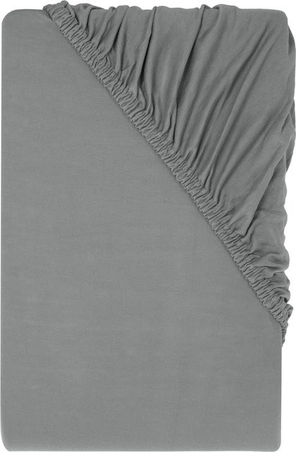 LIVARNO Jersey-Spannbettlaken in Grau, B/T: 140 x 200 cm bis 160 x 200 cm - Bild 1