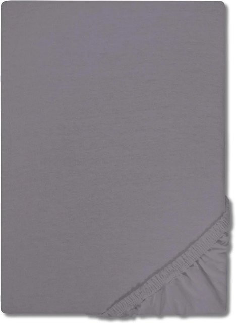 CloudComfort Spannbetttuch Basic aus Baumwolle Jersey, Grau, B/T/H: 120 x 200 cm - Bild 1