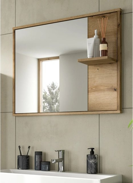 Badspiegel Evoke Celia von Inn.Furn in Eiche Braun mit Ablage, Breite: 84 cm - Bild 1