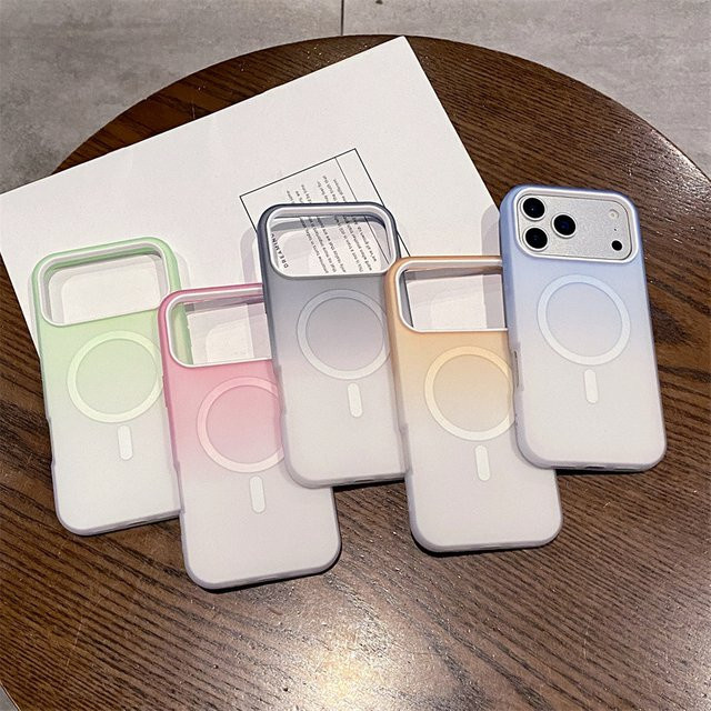 Magnetische Handyhülle mit Farbverlauf für iPhone 17, 16, 15, 14, 13, 12 (Air, Plus, Pro Max), stoßfeste Abdeckung mit kabellosem Laden, Multicolor - Bild 1
