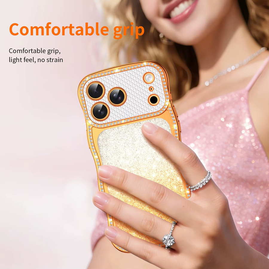 RPKKS Glitzernde Wellenkanten-Handyhülle für iPhone 17 16 15 14 13 Pro Max Stoßfeste Weiche Transparente Rückabdeckung - Bild 3
