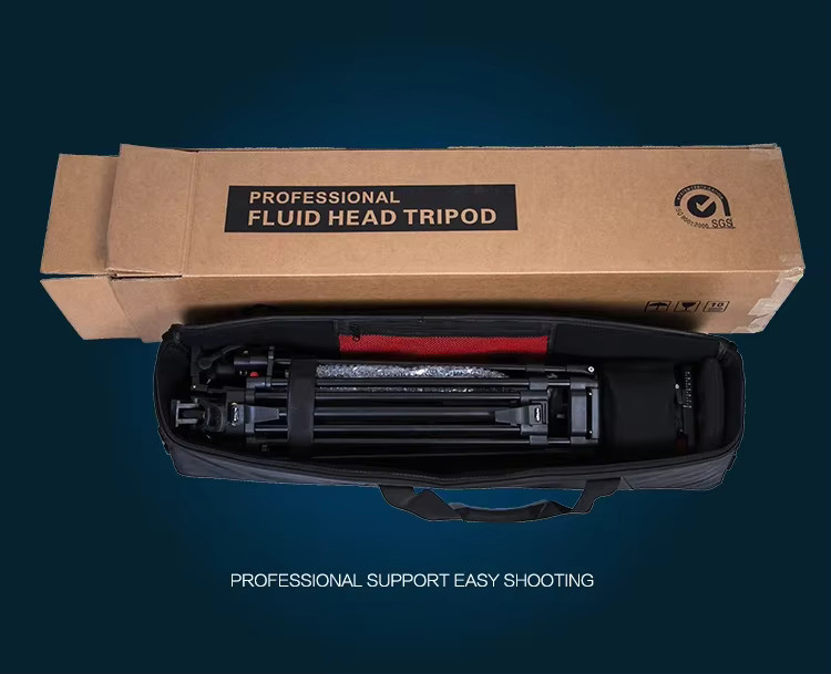 Jiepai V12T PRO Carbon-Videokamerastativ mit Fluid-Getriebekopf und 100mm Schale in Schwarz, Traglast 12kg - Bild 3