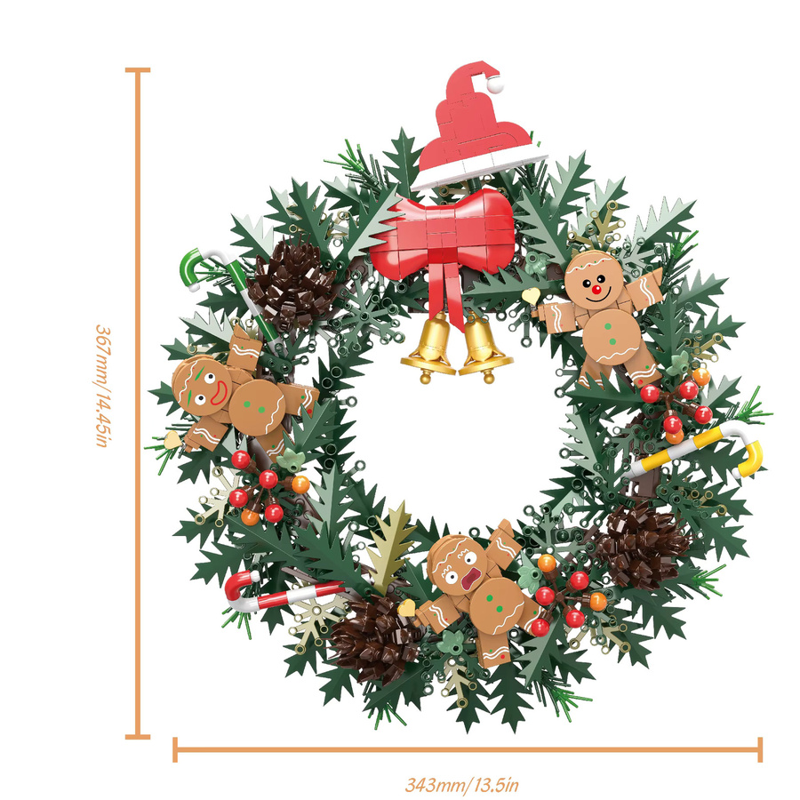 JAKI Weihnachtskranz-Bausteine-Sets, DIY-Modell-Montagespielzeug, ab 14 Jahren - Bild 4