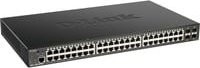 D-Link DGS-1250-52XMP/E Netzwerk Switch mit 48 RJ45 und 4 SFP+ Ports, 176 Gbit/s, PoE-Funktion, Schwarz - Bild 1