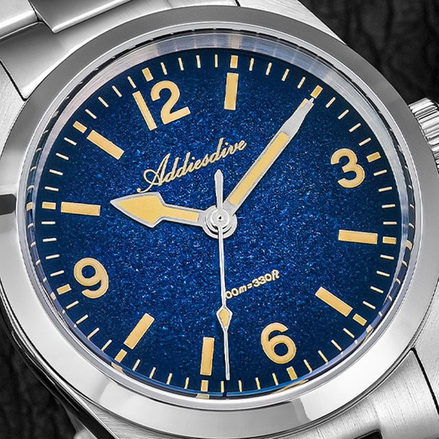 ADDIESDIVE Armbanduhr, Quarz, Edelstahl, 36 mm, Blau, Herren - Bild 1