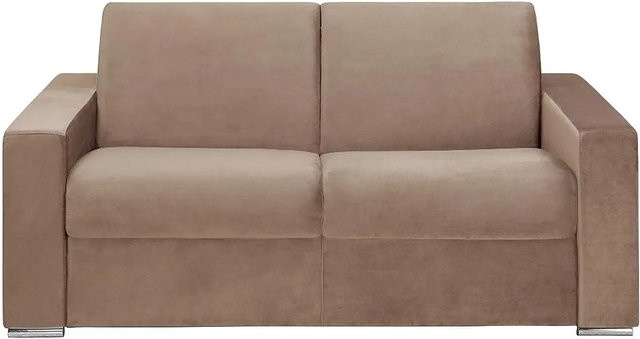 Vente-unique Schlafsofa Calito in Beige mit Samtbezug, Breite: 174 cm - Bild 1